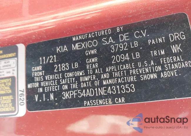 3KPF54AD1NE431353: 44294463