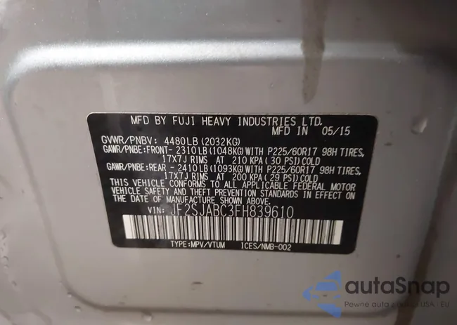 JF2SJABC3FH839610: 44294464