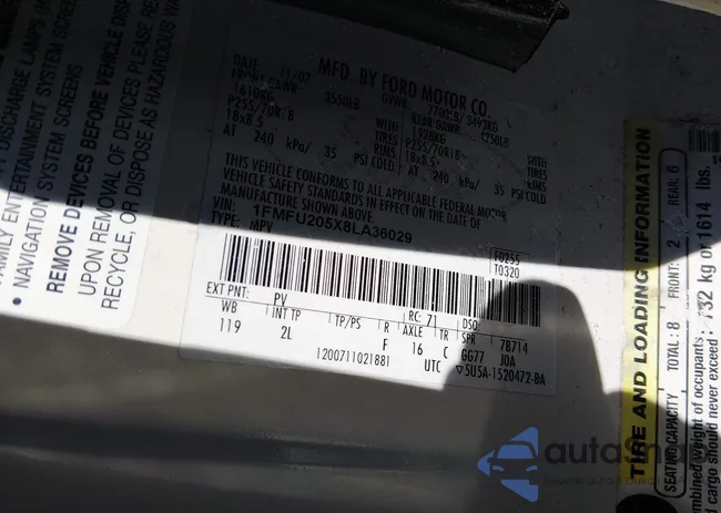 1FMFU205X8LA36029: 44294525