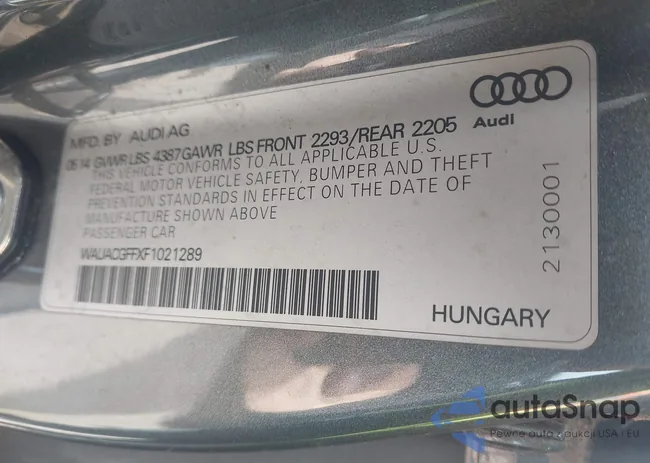 WAUACGFFXF1021289: 44293624