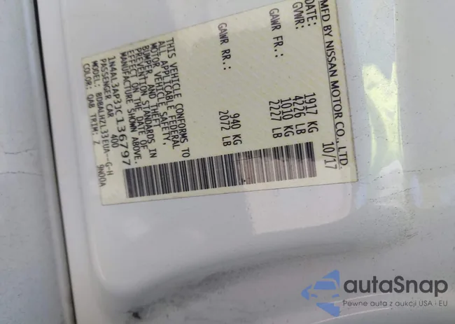 1N4AL3AP3JC136797: 44293646