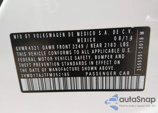 3VWD17AJ7FM352185: 44293650