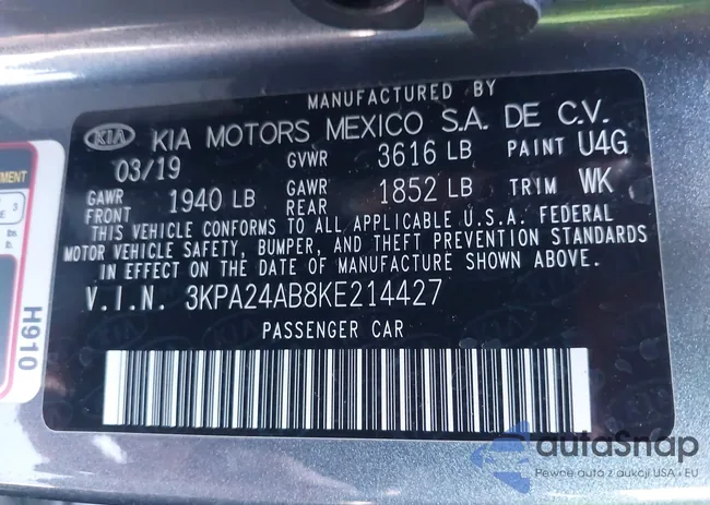 3KPA24AB8KE214427: 44293708