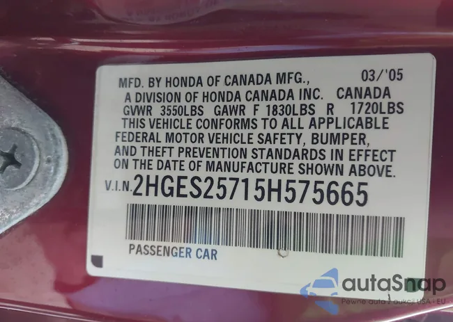 2HGES25715H575665: 44293723