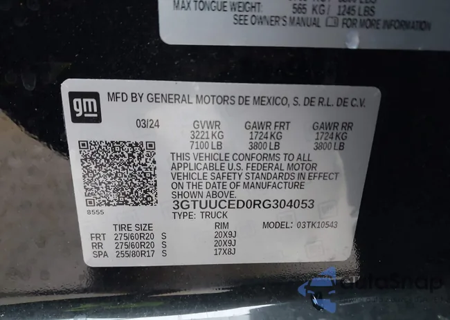 3GTUUCED0RG304053: 44293895