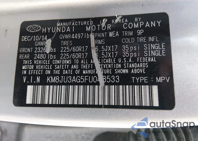 KM8JU3AG5FU048533: 44293934