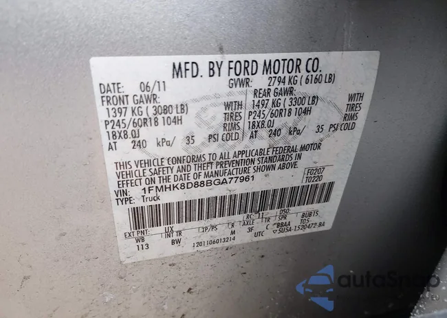 1FMHK8D88BGA77961: 44293940