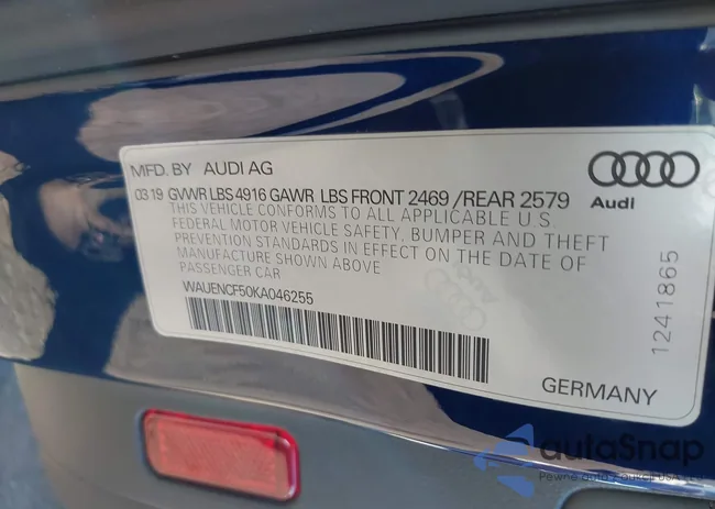 WAUENCF50KA046255: 44293941