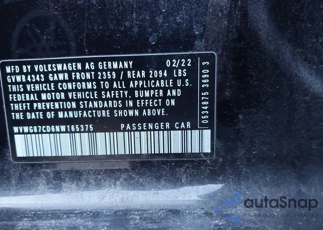 WVWG87CD6NW165375: 44293977