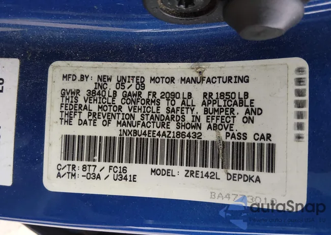 1NXBU4EE4AZ186432: 44294012