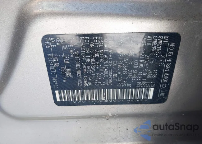 JN8BT3DD2NW271052: 44295077