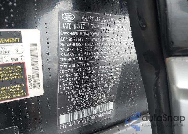 SALGS2FV3HA340667: 44295143