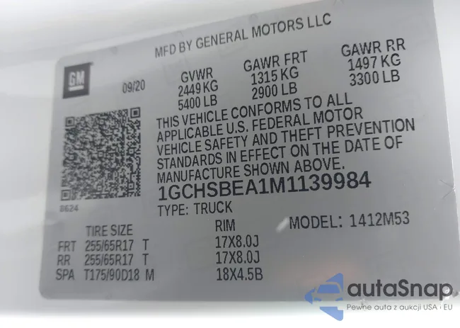 1GCHSBEA1M1139984: 44295207