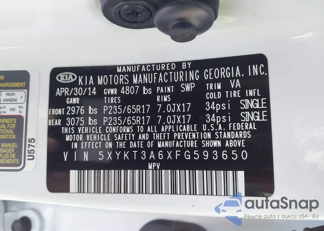 5XYKT3A6XFG593650: 44295231