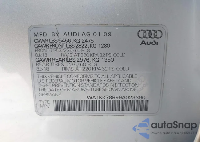 WA1KK78R99A023390: 44295301