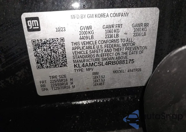 KL4AMCSL4RB088175: 44295302