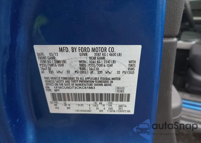 1FMCU9D73CKC61883: 44295315