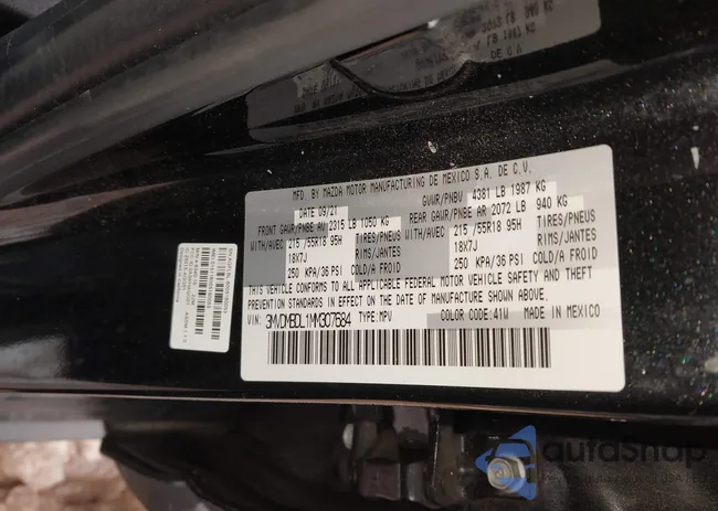 3MVDMBDL1MM307684: 44295316