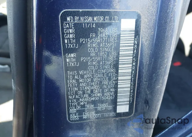 JN8AF5MRXFT504267: 44295423