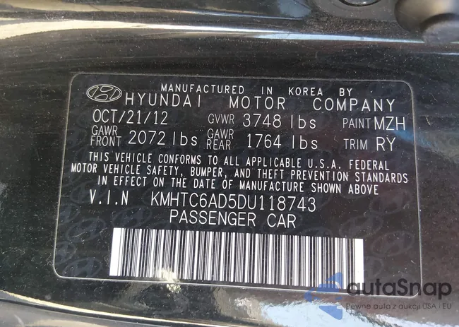 KMHTC6AD5DU118743: 44295601