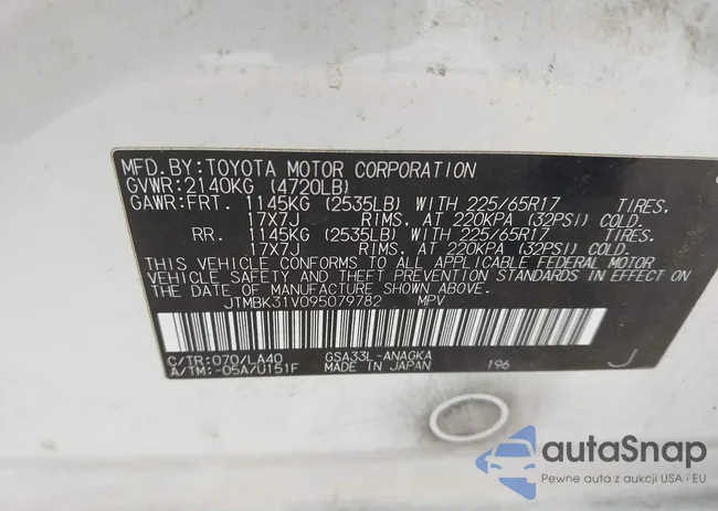 JTMBK31V095079782: 44294650