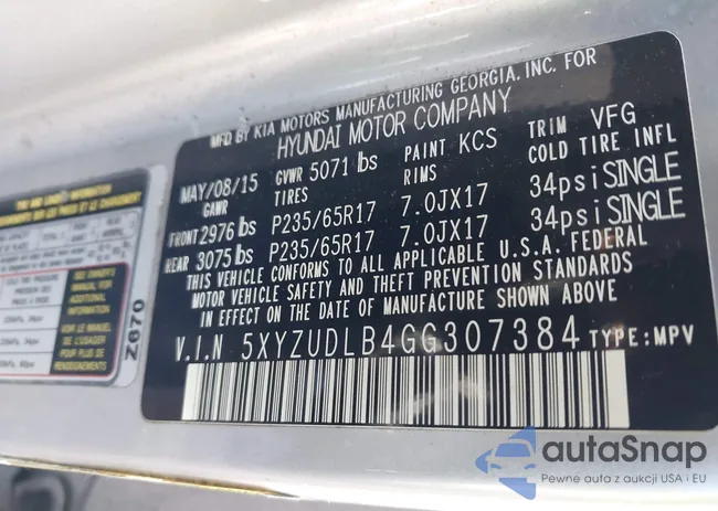 5XYZUDLB4GG307384: 44294700