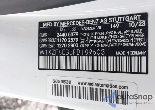 W1KZF8EB3PB189603: 44294747