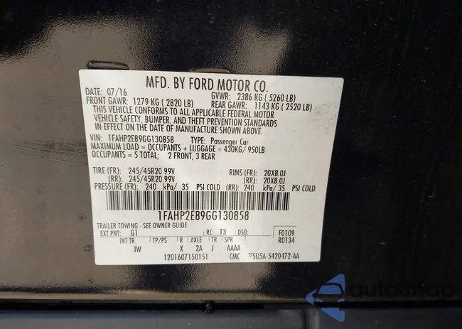 1FAHP2E89GG130858: 44294782