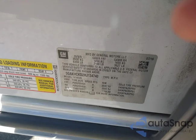 5GAKVCKD2HJ134740: 44294891