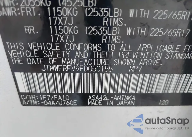 JTMWFREV9FD050155: 44294933