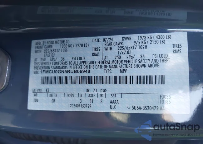 1FMCU0GN5RUB06948: 44296071