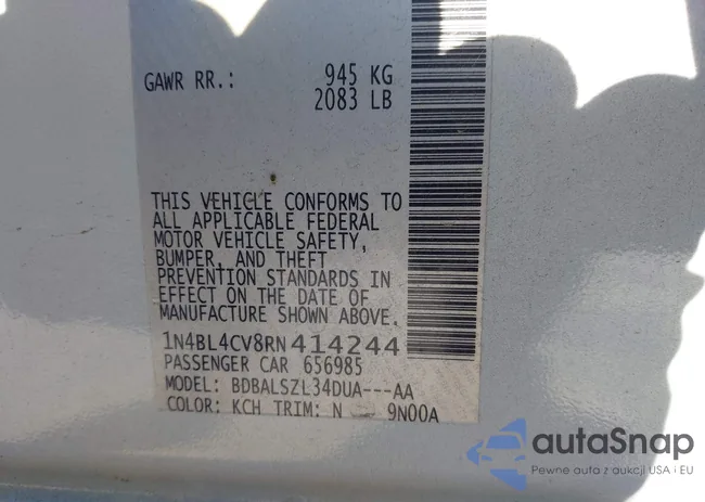 1N4BL4CV8RN414244: 44296203