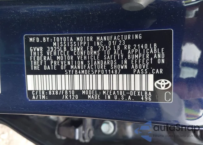 5YFB4MDE5PP011487: 44296367