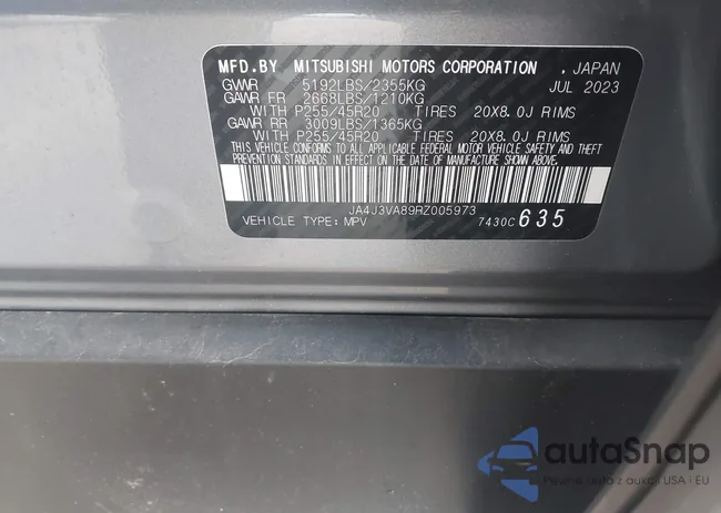 JA4J3VA89RZ005973: 44296378