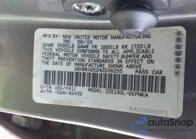 1NXBR32E24Z236295: 44296480