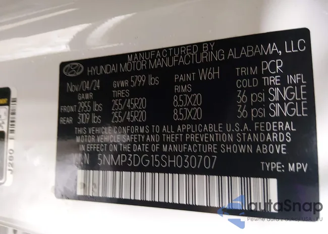 5NMP3DG15SH030707: 44296508