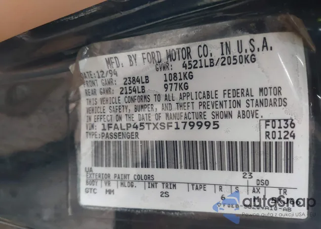 1FALP45TXSF179995: 44296555