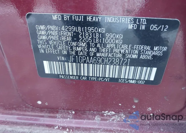 JF1GPAA69CH238721: 44296586