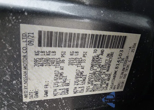 5N1AT3AB0MC814503: 44295688