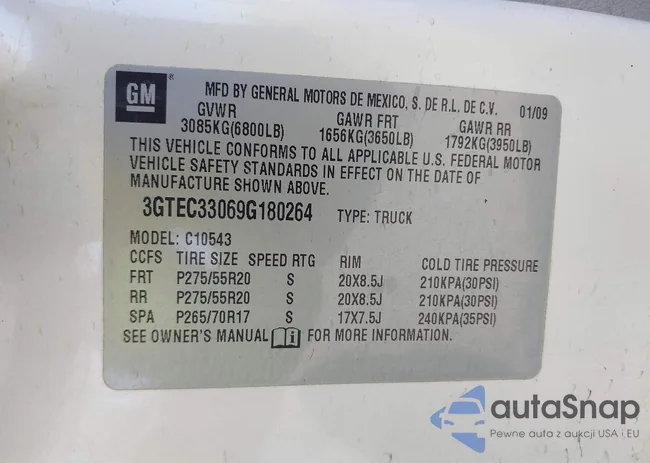 3GTEC33069G180264: 44295824