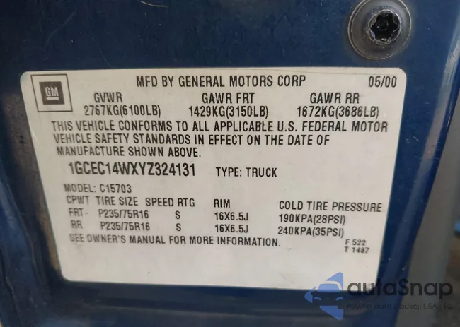 1GCEC14WXYZ324131: 44295968