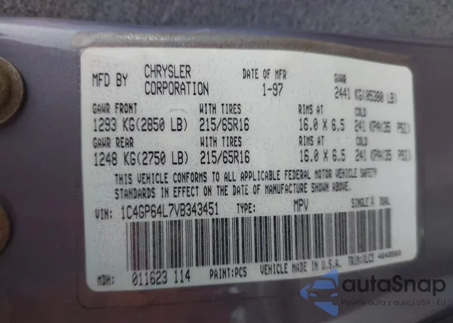 1C4GP64L7VB343451: 44297050