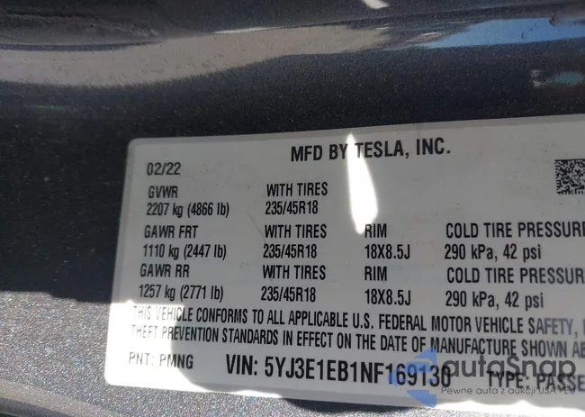 5YJ3E1EB1NF169130: 44297165