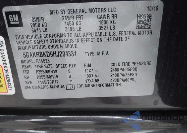 5GAKRBKD9HJ204331: 44297295