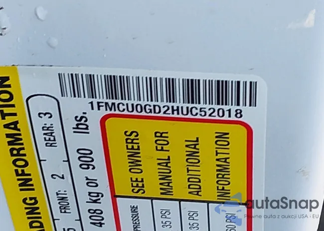 1FMCU0GD2HUC52018: 44296706