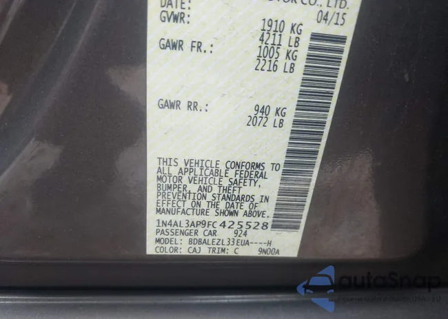 1N4AL3AP9FC425528: 44296752