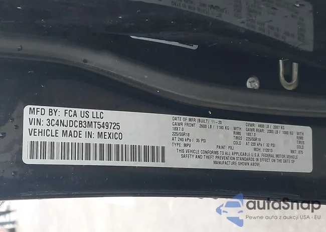 3C4NJDCB3MT549725: 44296820