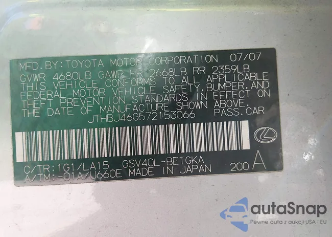 JTHBJ46G572153066: 44298515