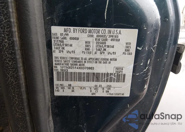 1FTNX21F4XED70803: 44298530