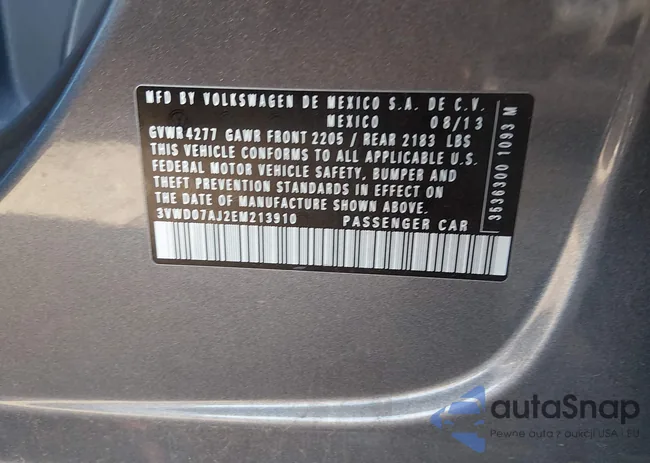 3VWD07AJ2EM213910: 44298587